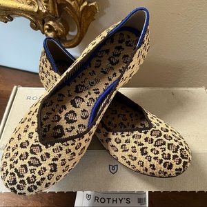 Rothy’s Cheetah The Flat Size 8 **Brand New** Round Toe Flats, Leopard
